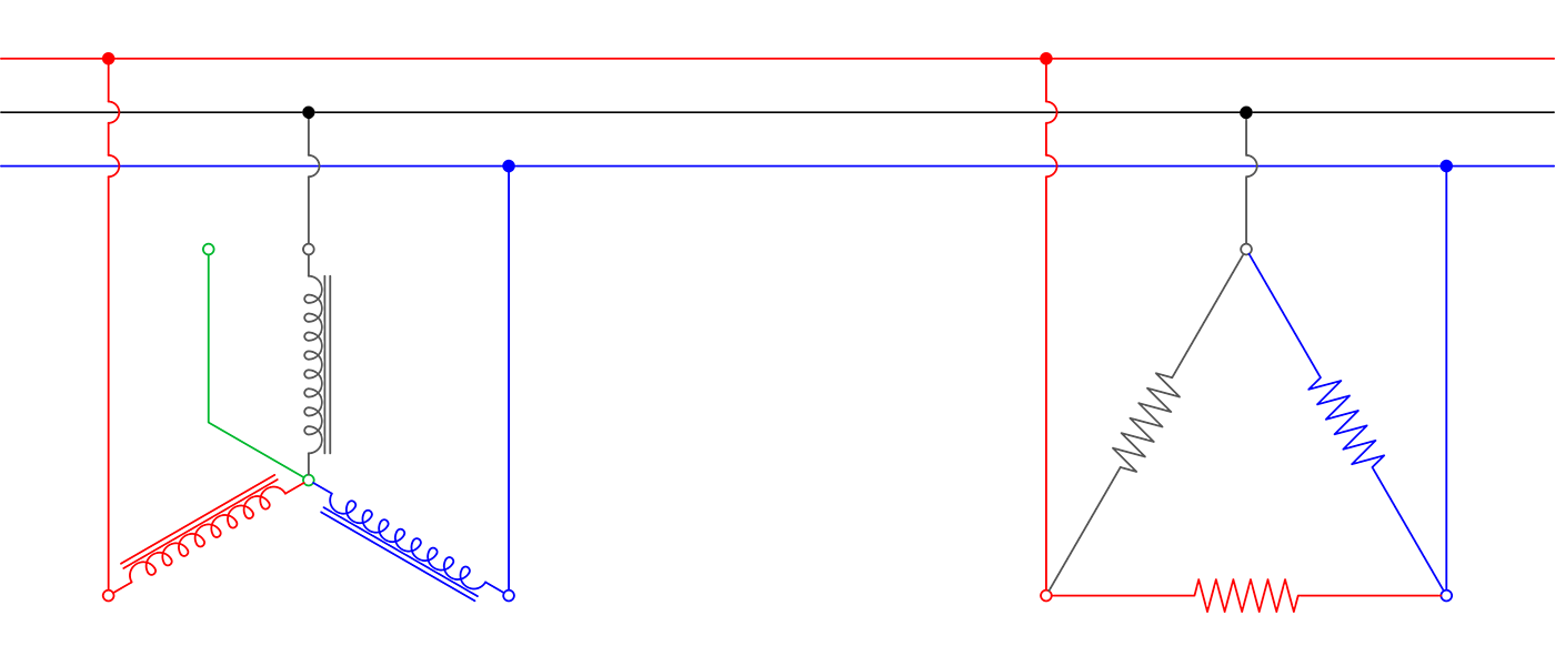 Parallel Wye-Delta - Motor connected in Wye with Heater connected in Delta